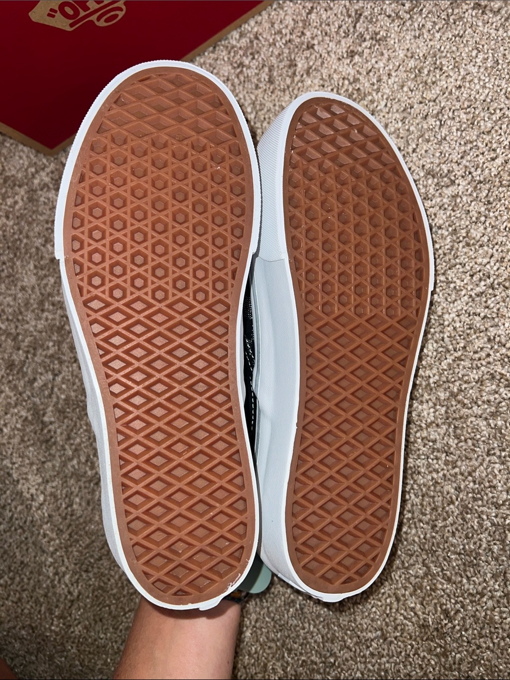 Vans Platform Checkerboard Slip-On Sneakers - Metallic Black & White - Picture 6 of 7